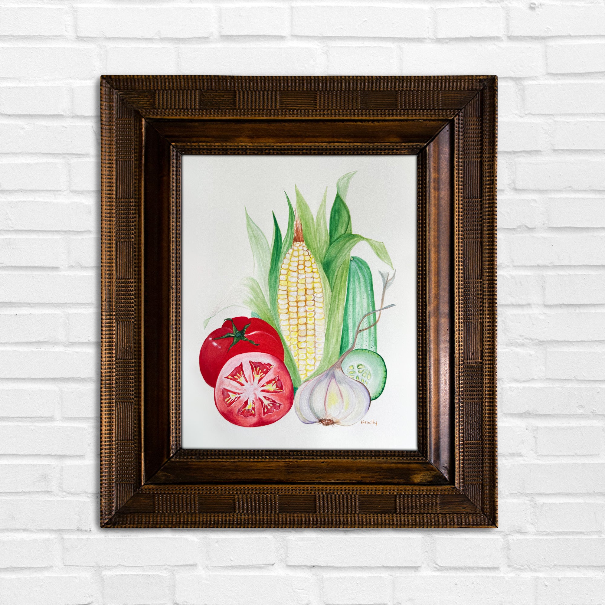 Corn and Company Art Print