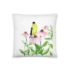 Northern Goldfinch Throw Pillow
