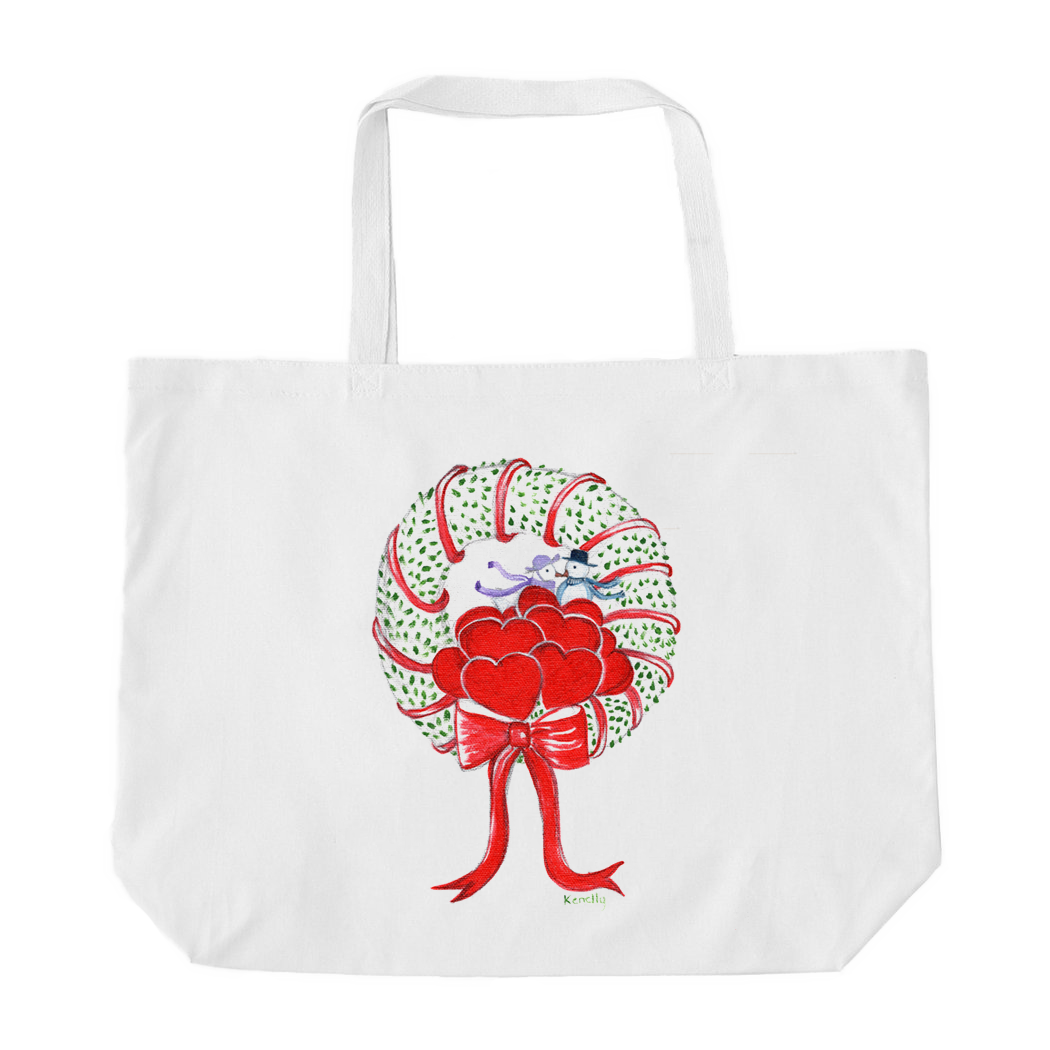 A Valentine's Wreath Oversized Tote