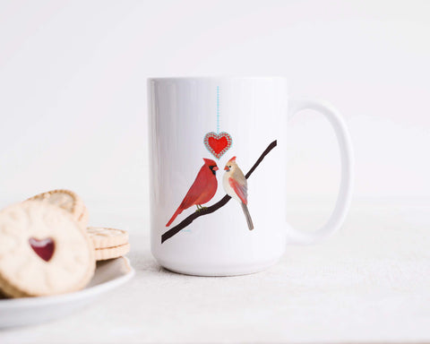 Cardinal Love Deluxe 15 oz Mug