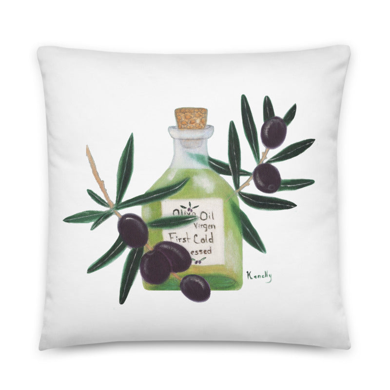 Olives and Oil Throw Pillow