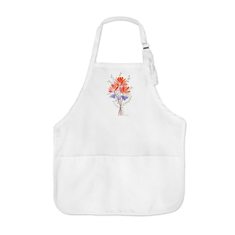 Painted Brush Flowers For You Apron