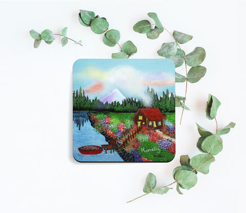 Sky on Fire Mini Painting / Coaster