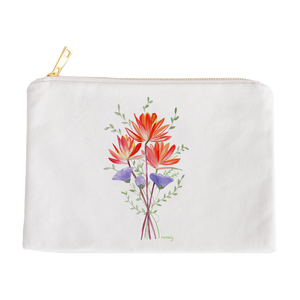 Painted Brush Flowers For You Zipper Bag