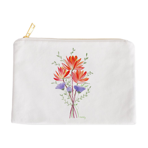 Painted Brush Flowers For You Zipper Bag