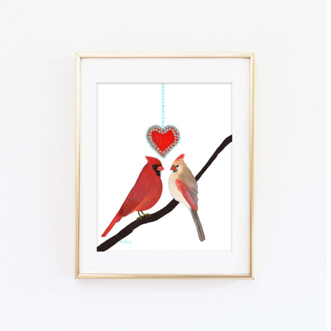Cardinal Love Art Print