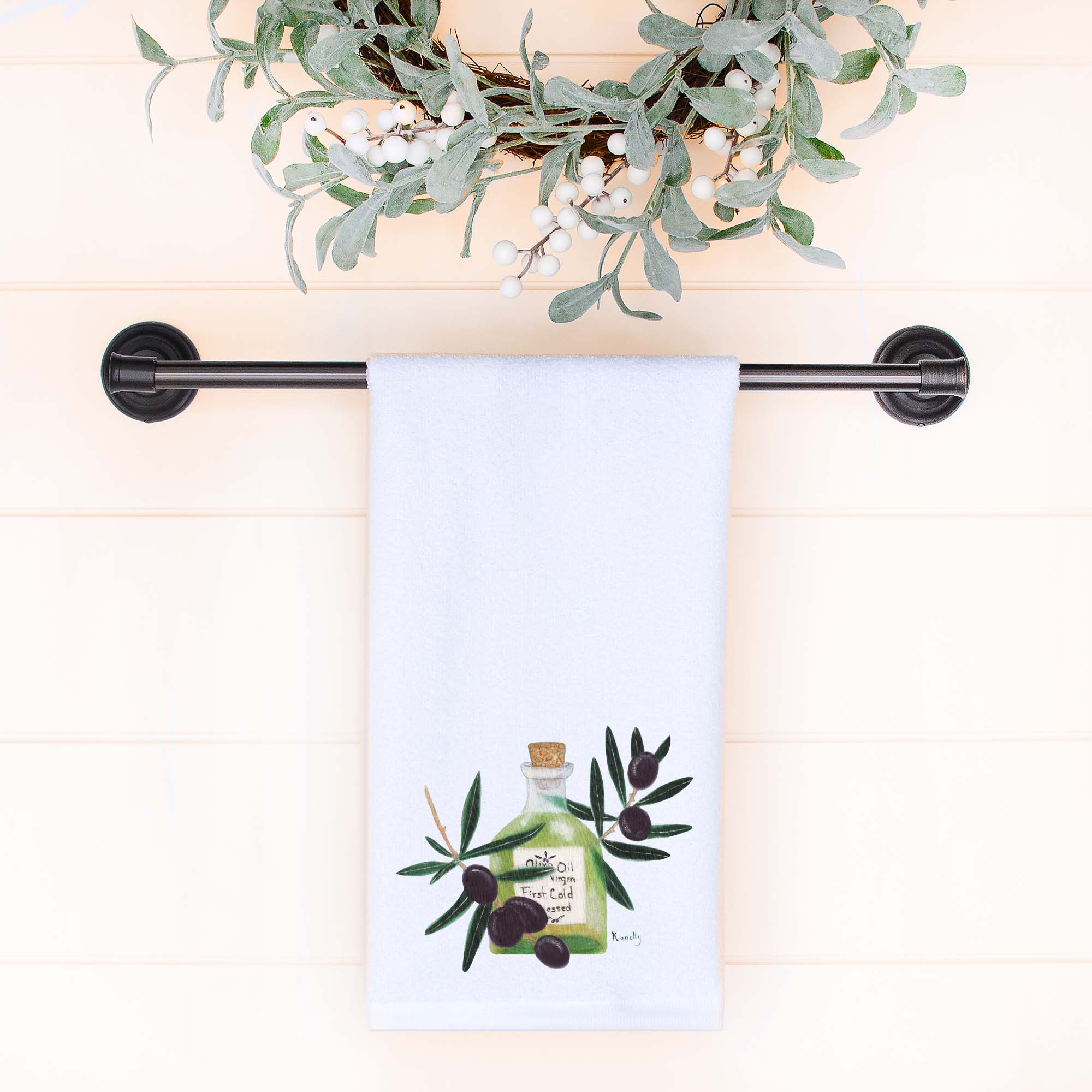 Olives and Oil Hand Towel
