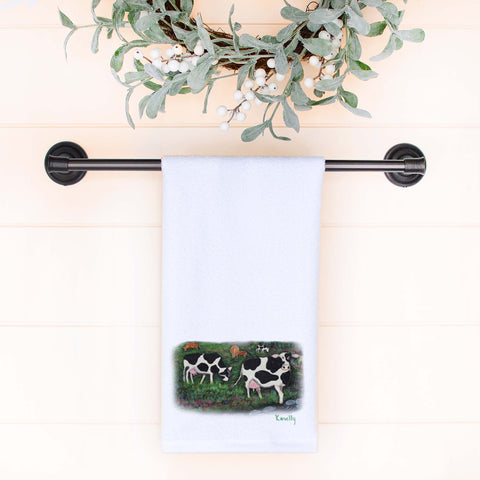 The Red Roof Farm Cows Hand Towel