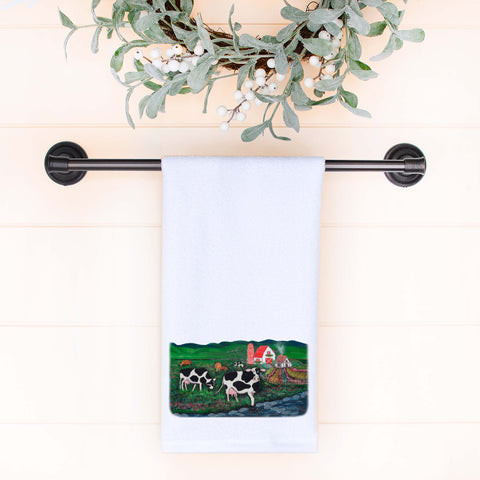 The Red Roof Farm Mountains Hand Towel